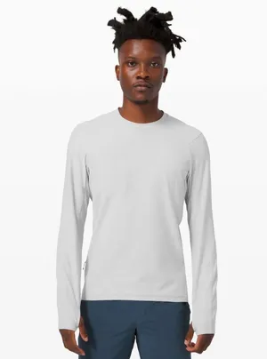 Lululemon Surge Warm Long Sleeve Heathered Sea Salt XL thumbnail 4