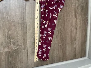 Mi Ami Long Sleeve Floral Mini Dress Size M Maroon Surplice Tie Waist Boho Chic thumbnail 15