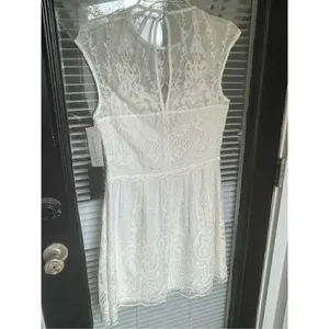 NWT Dolce Vita Kloey Silk Embroidery Dress Ivory Sz S. Formal Bridal cocktail thumbnail 7