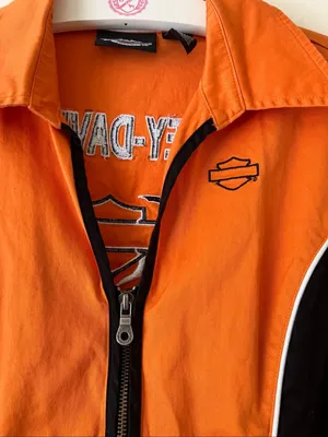 Harley Davidson Zip Up Front Top Woman’s Size Large Y2K 11/2009 thumbnail 4