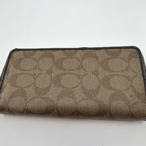 Coach Long Zip Around Wallet Brown Signature C Canvas thumbnail 4