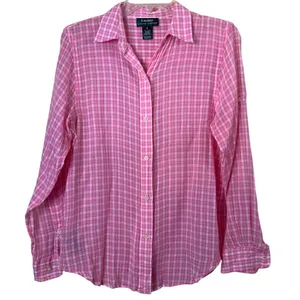 Vintage Lauren Ralph Lauren Sheer Pink Blouse Size Small thumbnail 1