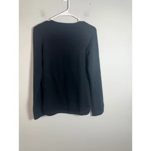 Sutton‎ Cashmere Womens Black Henley Scoop Neck Long Sleeve Sweater Small 100% thumbnail 4