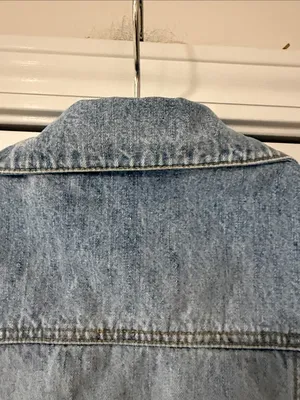 PHD Womens Denim Vest Jean Vest Distressed Light Wash 100% Cotton Size MEDIUM thumbnail 7