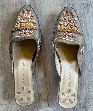 Apostrophe Women's Embellished Tan Mules‎ thumbnail 1
