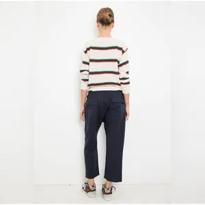 THE GREAT Convertible Cropped Trouser Pants Sz 3 Linen Cotton Utility Tie Waist thumbnail 3