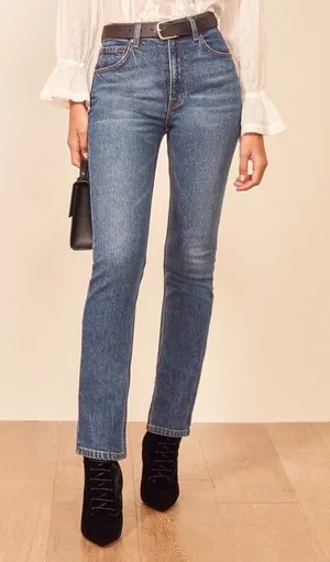 Reformation Liza High Rise Straight Jean in Lanai size 26 thumbnail 1