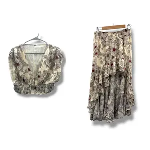 Free People Morning Sun Set Women's Small Floral‎ Skirt Top Boho Festival thumbnail 3