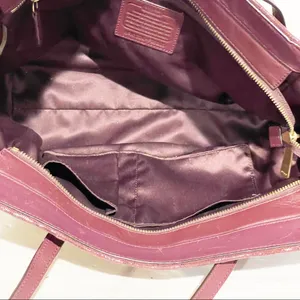 Coach‎ Taylor Red Leather Alexis Carryall Bordeaux Shoulder Bag Tote 25205 Gold thumbnail 6