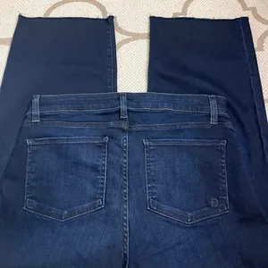 Fidelity Denim Malibu High wide crop raw hem Venetian Blue Jeans, size 31 thumbnail 12