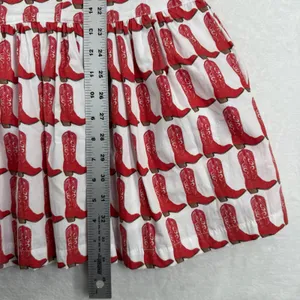 Brooke Wright‎ Lucy Dress Medium White Red Cowboy Boot Cotton Poplin NWT READ thumbnail 7