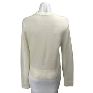 Abercrombie & Fitch Women's Cream White Wool Knit Long Sleeve Sweater Top Size M thumbnail 2