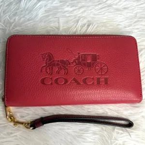 COACH Long Zip Around Wallet With Horse And Carriage thumbnail 1