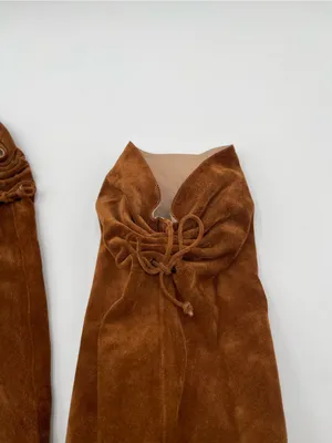 Anthropologie Miss Albright Fulton Knee High Boots Size 7.5 Brown Suede Pull On thumbnail 4