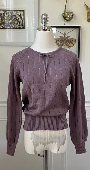 Vintage 70s Foxmoor Mauve Purple Sweater XS thumbnail 1