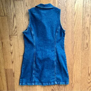Gap Collared Mini Denim Shift Medium-Wash Casual Dress Women’s Size Medium thumbnail 11