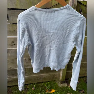 Brandy‎ Melville Baby Blue Button Cardigan Sweater Ribbed Preppy Academia thumbnail 3