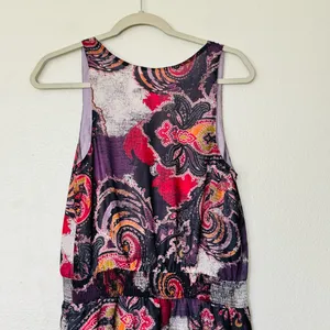 Free People Falling for Georgette Paisley Purple Sleeveless Mini Dress Size Med thumbnail 7