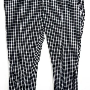Essential Slim Black & White Plaid Print Cropped Pants thumbnail 6