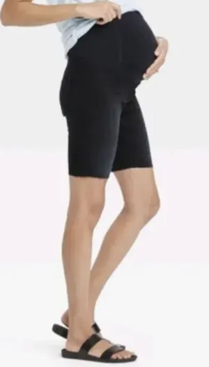 Isabel Maternity by Ingrid & Isabel Over Belly Bermuda Maternity Jean Shorts thumbnail 1