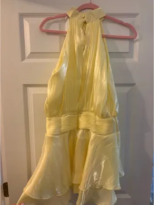 Light yellow halter top dress thumbnail 3