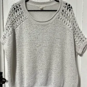 Moth Anthropologie White Oversized crochet white sweater size XS thumbnail 2
