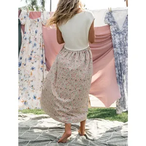 NWT Baltic Born Myra Sweater Midi Dress Sz Small Ivory Coral Floral Knit Pockets thumbnail 9