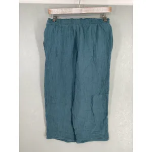 Jessica Simpson Womens Pants Teal Blue Cotton Gauze Wide Leg Small thumbnail 3
