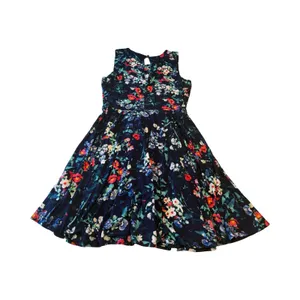 Adrienne Vittadini Womens Navy Floral Fit and Flare Dress‎ Sleeveless Medium thumbnail 4
