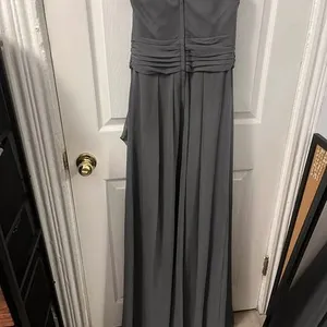 David's Bridal Grey Strapless Bridesmaid Dress Size 2 thumbnail 4