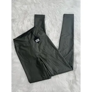 OFFLINE by Aerie Faux Leather High-Waisted Leggings Olive Green Size XS thumbnail 2
