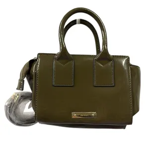 ALDO Fabyx satchel bag khaki green chunky gold chain Handbag Crossbody 8 x 6 in thumbnail 2