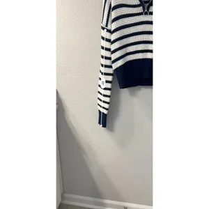 Sage +‎ Stone Juniors Cropped Half Zip Striped Sweater Size S thumbnail 5