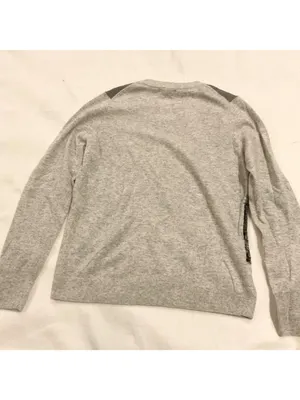 J.Crew wool gray and black lace front sweater szM bust39 thumbnail 5