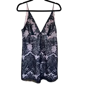 Free People Night Shimmers Mini Dress Black Sequin Lace NWT Size 8 thumbnail 2