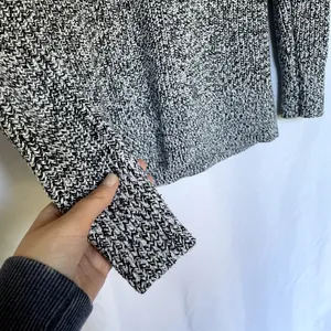Abercrombie &‎ Fitch black white knit turtleneck sweater women's size large thumbnail 5