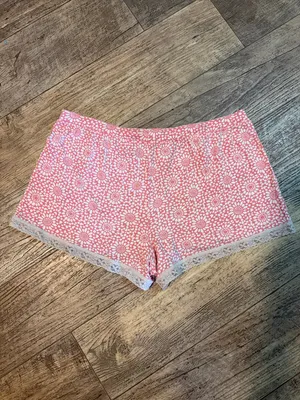 Gap Coral Floral Lace-Trim Pajama Shorts thumbnail 6