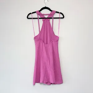 Anthropologie Braided Halter Mini Dress in Pink XS thumbnail 7