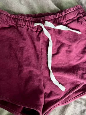 L'URV Maroon Drawstring Athletic Shorts with White Tie thumbnail 1