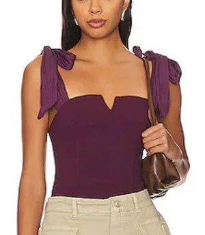 Free People x Intimately FP Lola Bodysuit In Precious Wine NWT S thumbnail 1