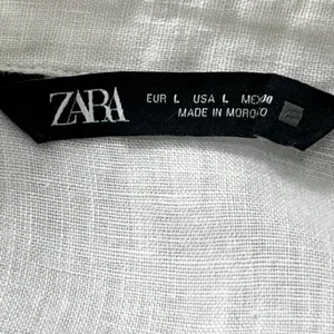 Zara 100% Linen Relaxed Fit Button Down Shirt Oyster White Sz Large‎ Casual Boho thumbnail 7