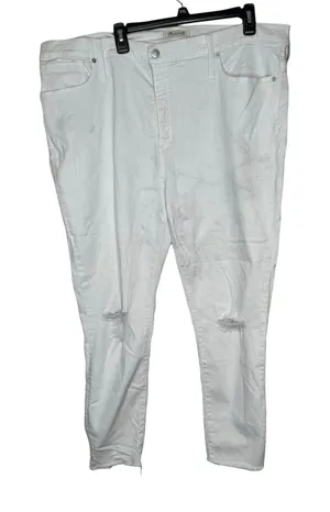 Madewell Women's Jeans‎ Ripped Skinny Cropped 9” High-Rise Denim White Size 36 thumbnail 1