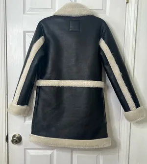 Abercrombie & Fitch Faux Shearling Coat Teddy Quiet Luxury Chic Winter Jacket XS thumbnail 3