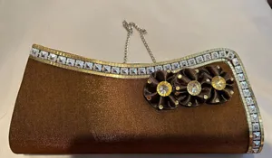 Vintage Elegant Brown Evening Clutch thumbnail 1
