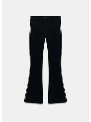 Zara NWT 2 piece matching lounge SET black & white strip pants & zip jacket thumbnail 11