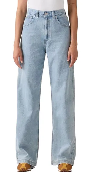 NWT Levi's Women's Cinch Baggy Carpenter Jeans Light Wash High Rise 24 x 31‎ thumbnail 1