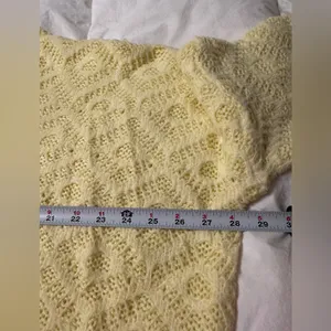 HyFve V-Neck Patterned Long Sleeve Yellow Knit Women's Sweater - Size L thumbnail 10