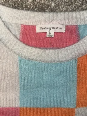 Newbury Kustom Pastel Checker Knit Vest - Pink, Light Blue, Orange, Cream thumbnail 2