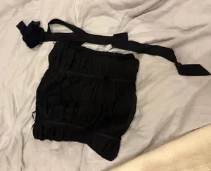 Zara corset top with black rosette thumbnail 1