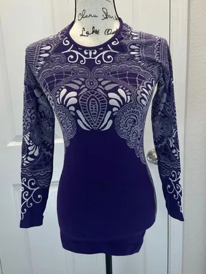 ATHLETA Purple Long-Sleeve Patterned Women's Top thumbnail 1